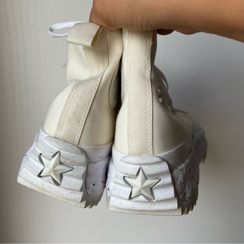 Converse Run Star Hike Crater Hi White and Cream Sneakers Size 5.5 - Picture 6 of 14